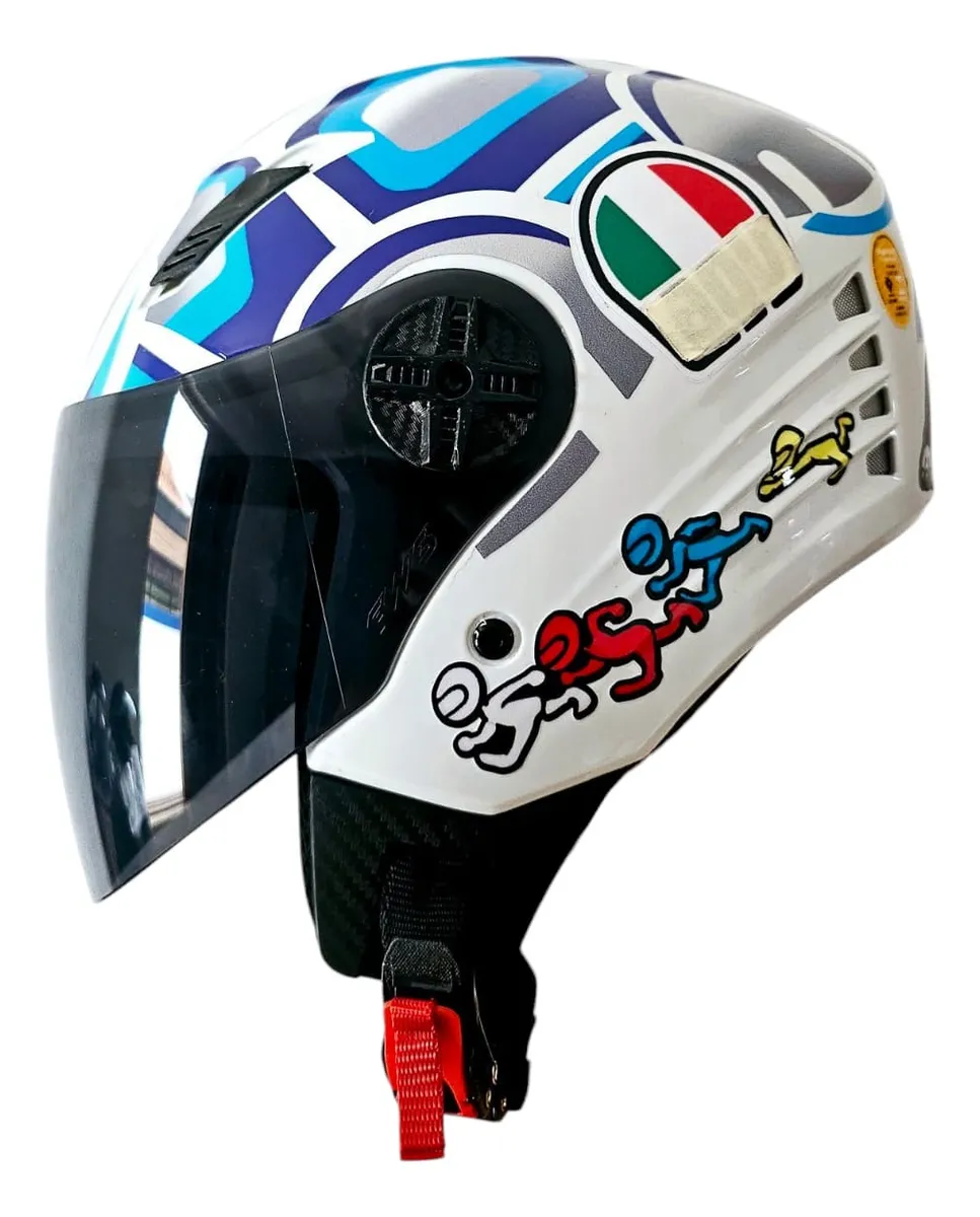 AGV Turtle Azul + Viseira Fumê Tartaruga Xopen